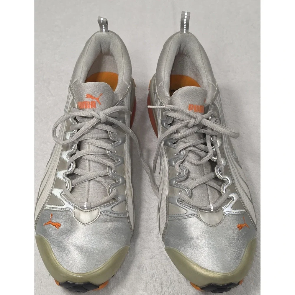 Puma Chrome Silver/Grey with Orange Accents Sneakers Size 13 US